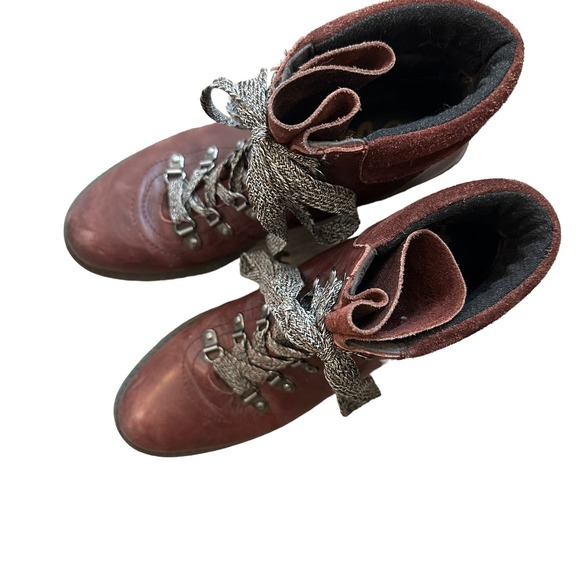 Sam Edelman | Size 7.5 Darrah Hiking Bootie Lace Up Block Heel Round Toe - Picture 6 of 13